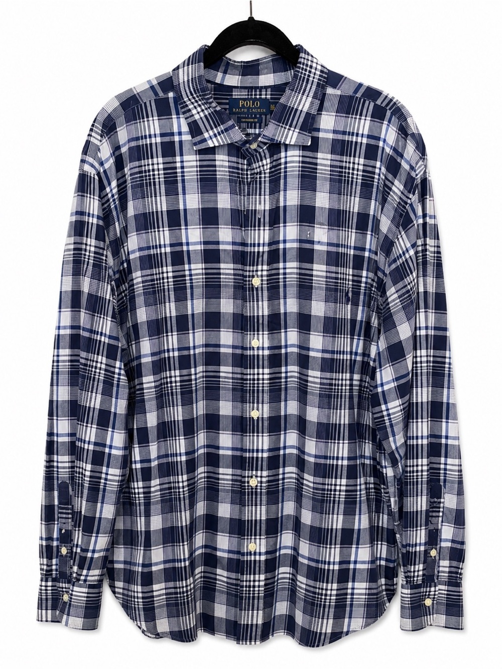 Polo by Ralph Lauren Navy and White Plaid Button-Down Shirt